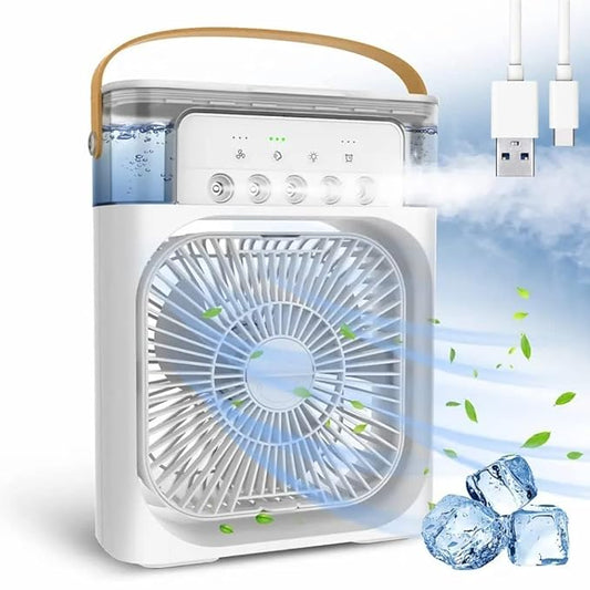 Portable Mini Cooler Rechargeable Air Conditioner Water Cooler Small Ac for Office, Home Cooling, Summer Fan Usb Compatible 3 Fast Speed
