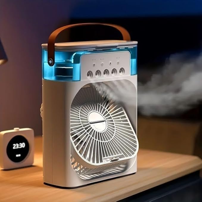Portable Mini Cooler Rechargeable Air Conditioner Water Cooler Small Ac for Office, Home Cooling, Summer Fan Usb Compatible 3 Fast Speed